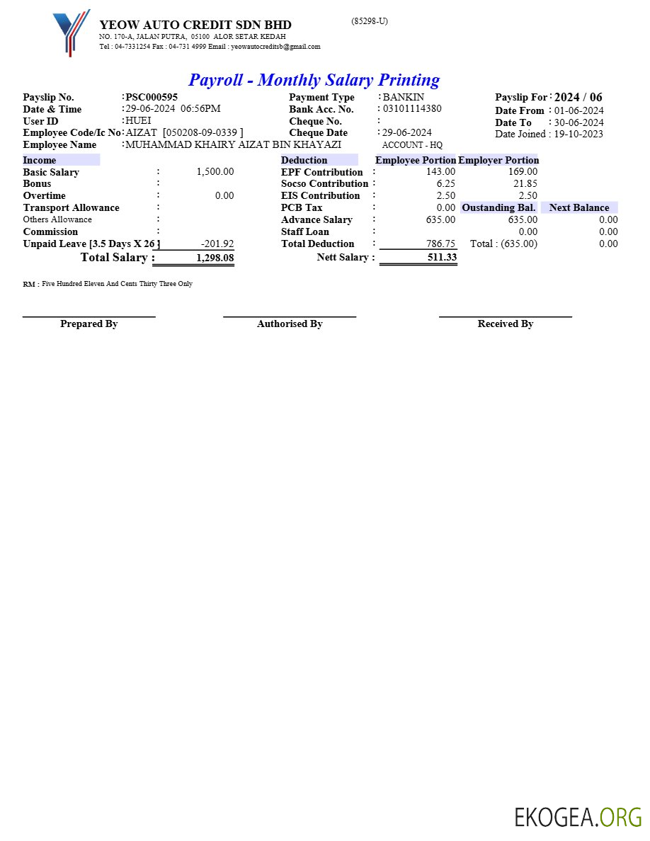 Modèle de paie Yeow Auto Credit aux formats Word et PDF.pdf, 1
